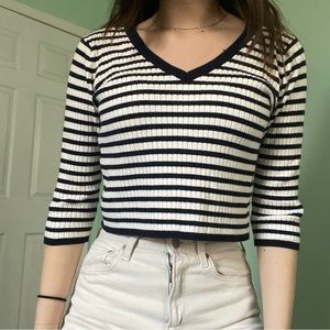 striped cropped sweater